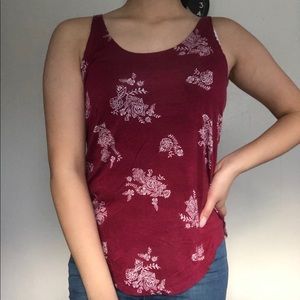 racer back printed tank top